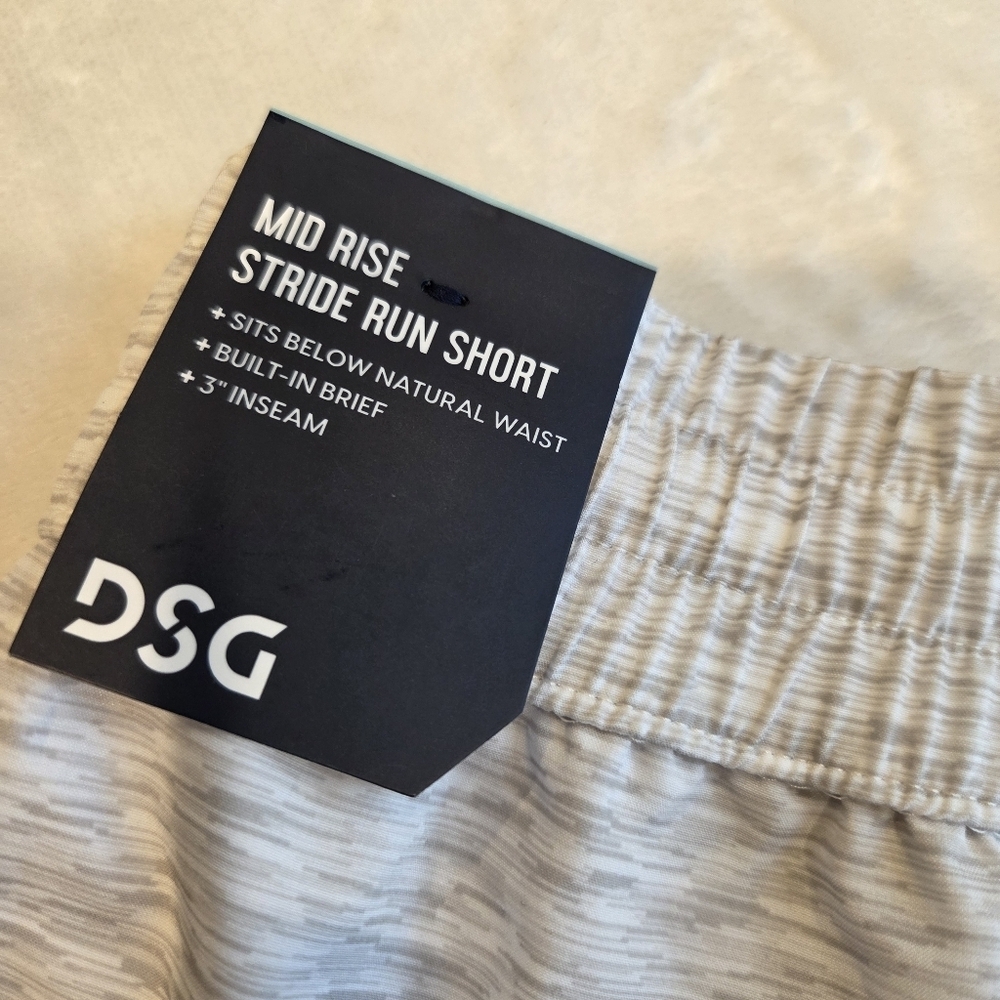 DSG Women's Stride Mid-Rise Shorts Large White Gray New Running Yoga Workout - Picture 6 of 9
